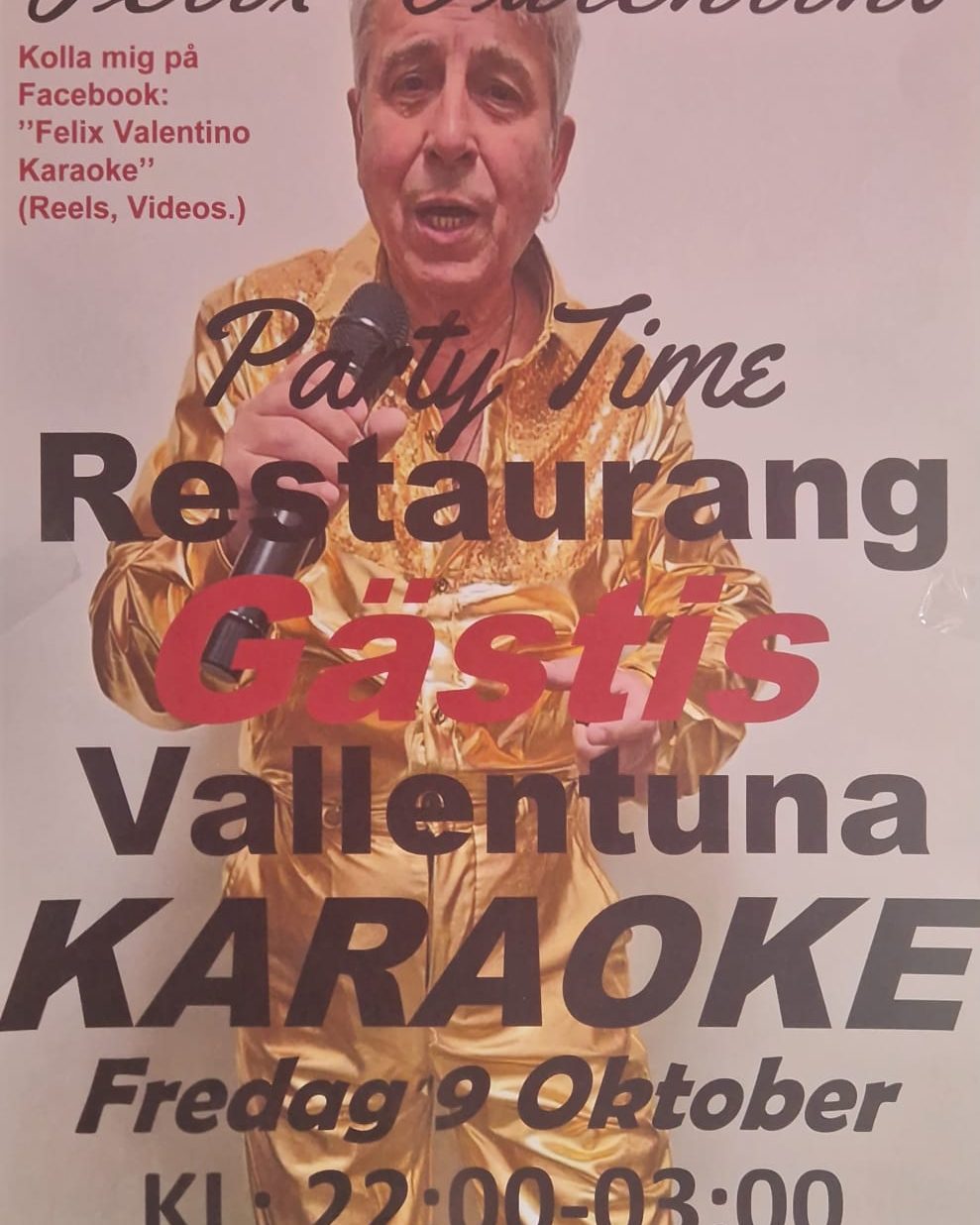 Karaoke Night with Felix Valentino at Gästis Vallentuna!